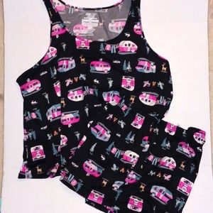 Pajama set rv airstream camper. Women's tank & shorts w/ pockets 2X or 3X NWT